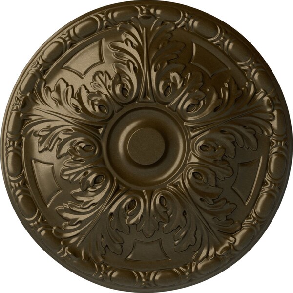 Ekena Millwork Granada Ceiling Medallion (Fits Canopies up to 4 1/4"), Hand-Painted Brass, 15 3/4"OD x 5/8"P CM16GABRS - main